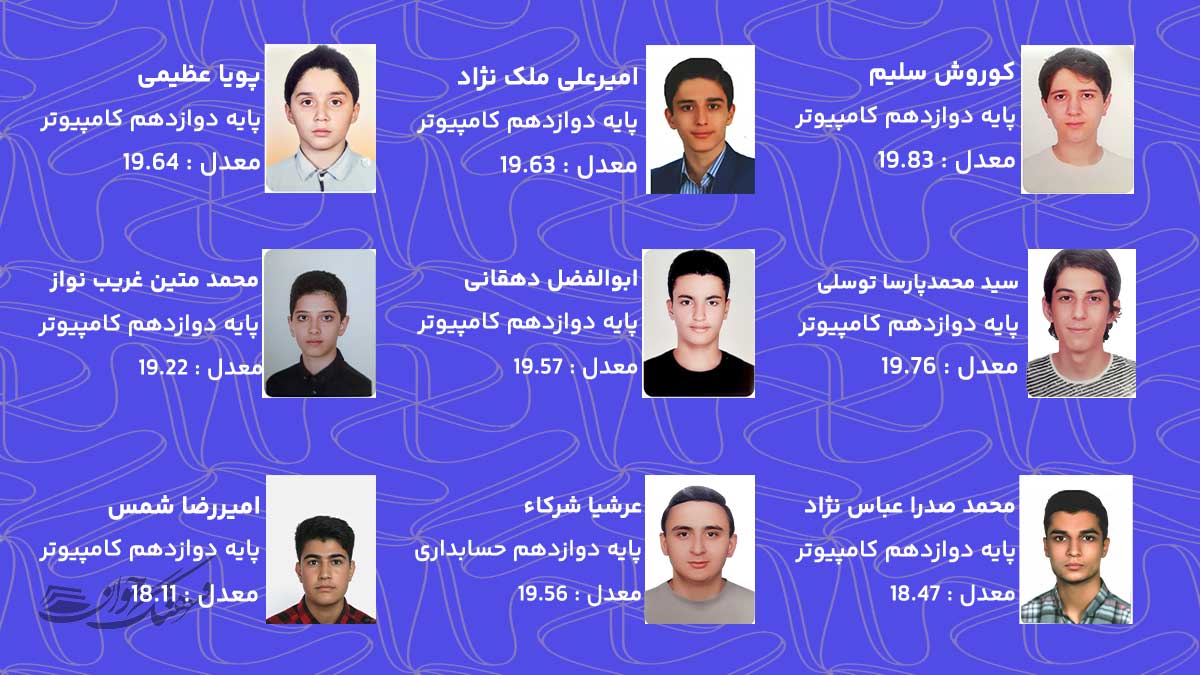هنرجویان برتر پایه دوازدهم هنرستان فرهنگ جوان منطقه 6